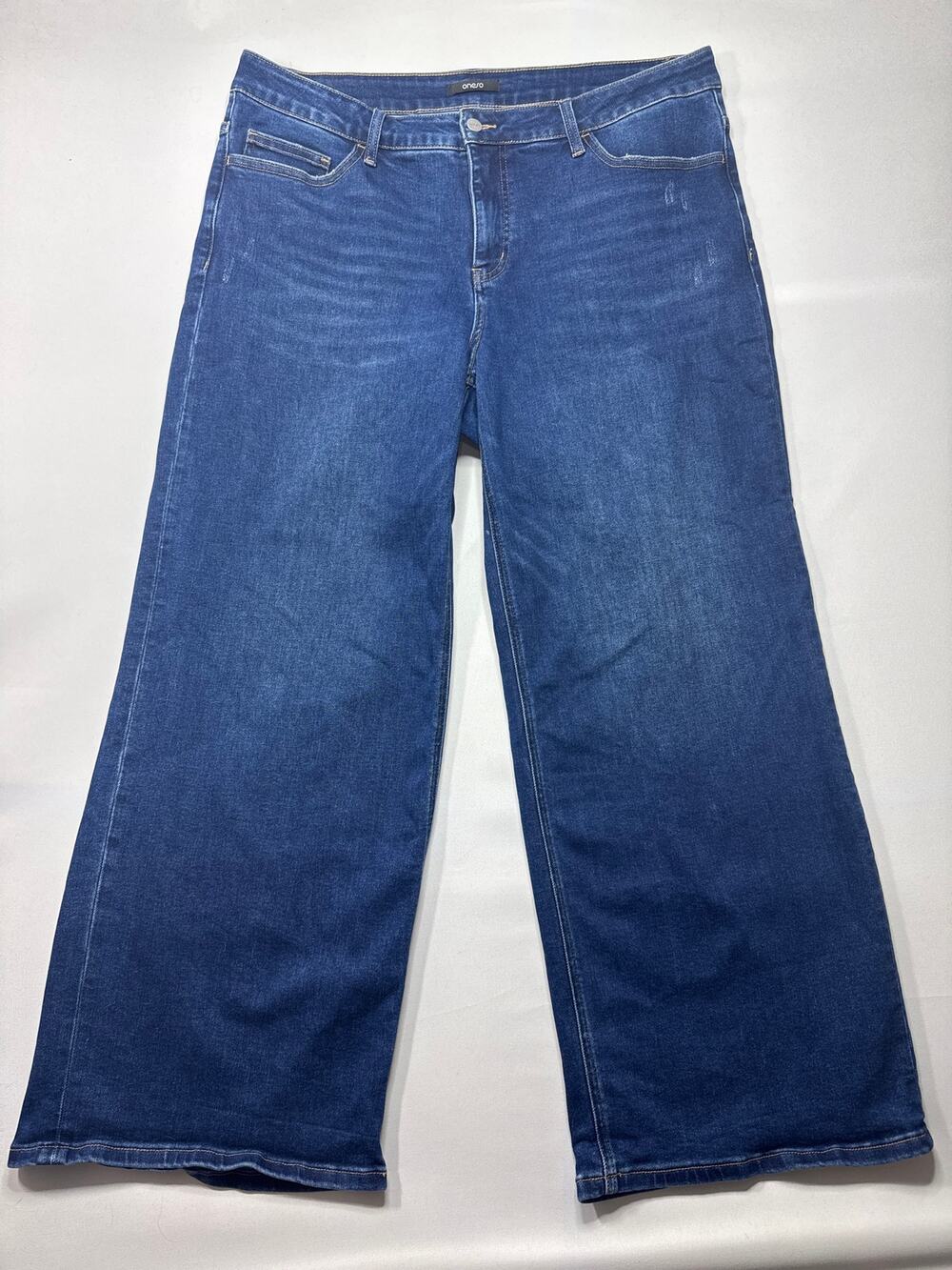 Oneso Women's Baggy Wide Leg Blue Jeans - Size 20W (38x30)